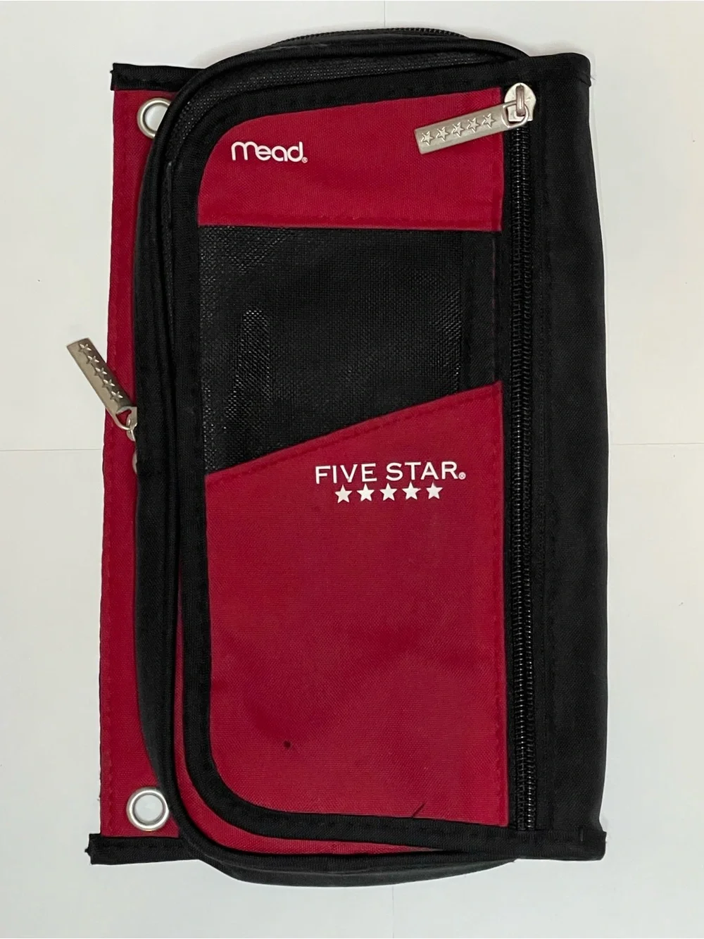 Five Star Red & Black Zippered Organizer Pouch by Mead
